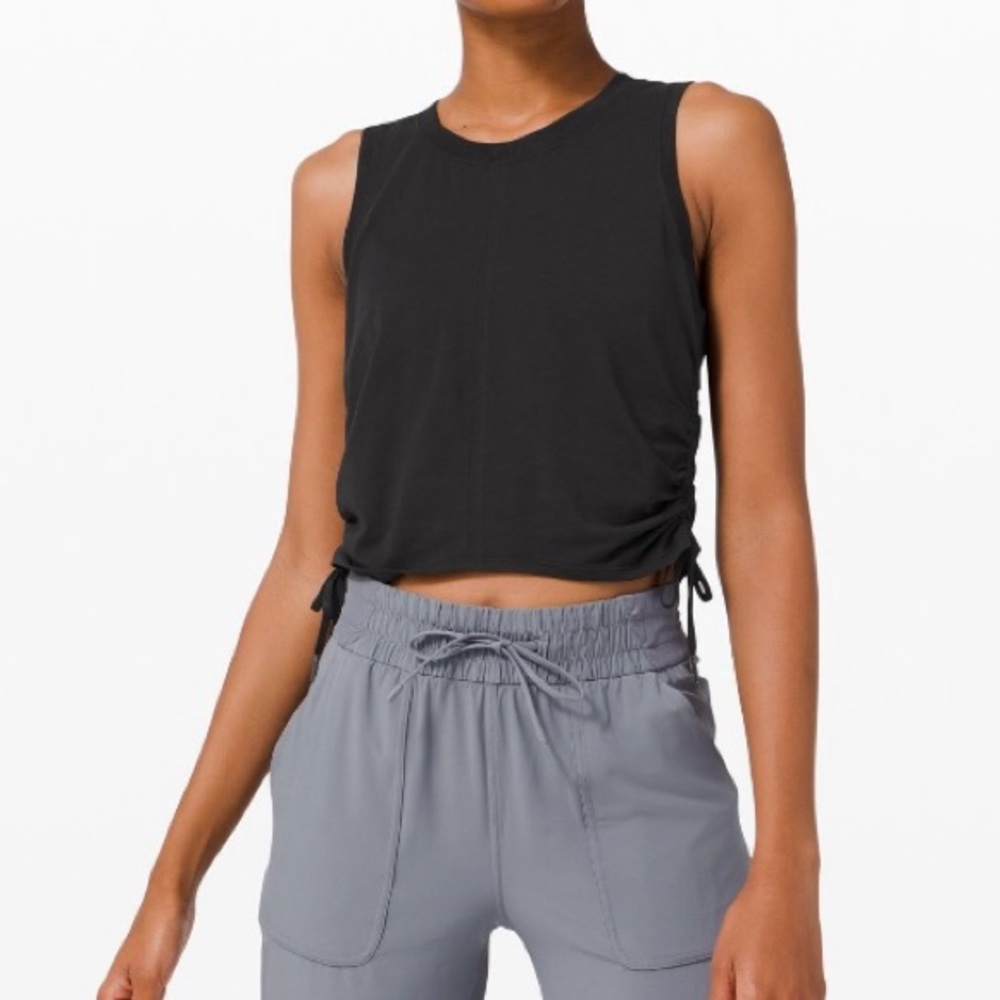 Lululemon black tie cinch tank top